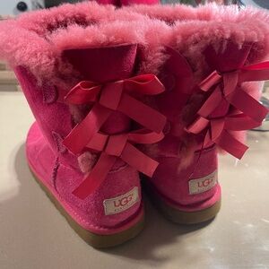 UGG Vibrant Pink Boots with Fluffy Bows